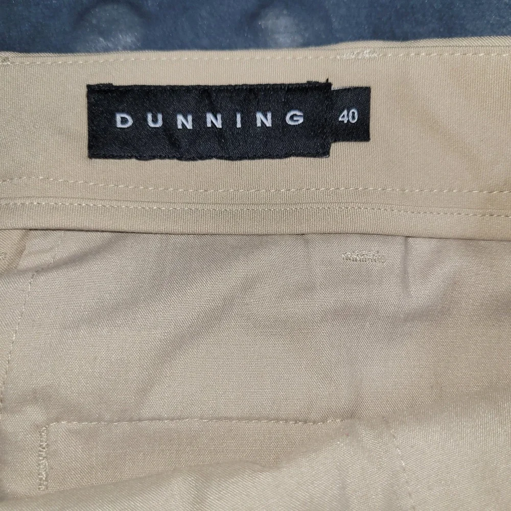 Dunning Mens Golf Shorts Tan Khaki Performance Flat Front Size 40